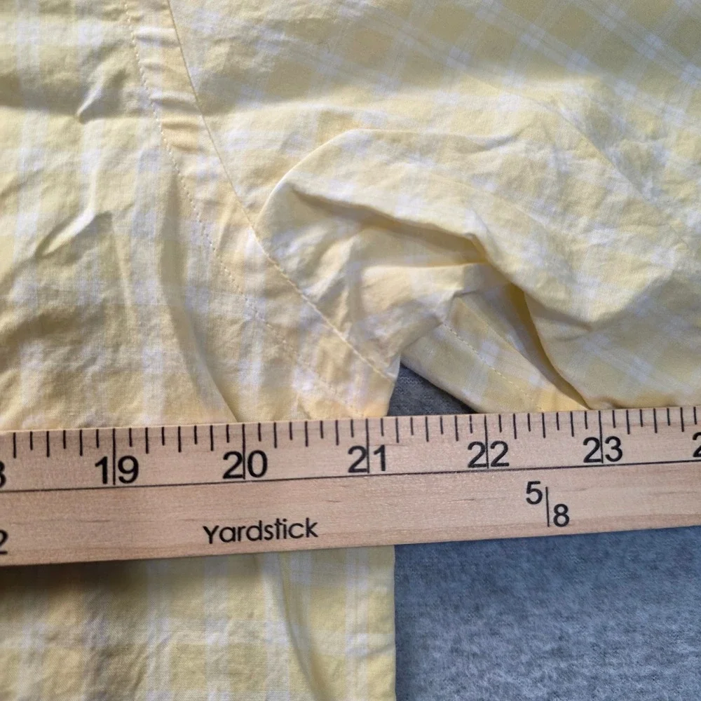 Lauren Ralph Lauren Yellow Gingham Check Cotton Button Down Shirt Womens 12 - Picture 7 of 8